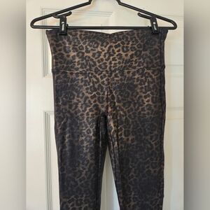 SPANX Leopard Print Leggings - Black and Tan Perfect Cond Sz M Inseam 28in